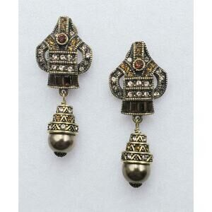 Heidi Daus "Heidi’s Master Clasp" Crystal Drop Earrings - NIB
